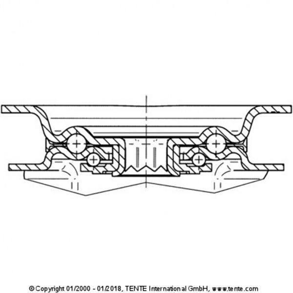 Колесо поворотное 3470 PJP 100 P62 BLUE TENTE 