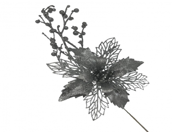 Веточка декоративная №4 цветок с калиной 33 см 