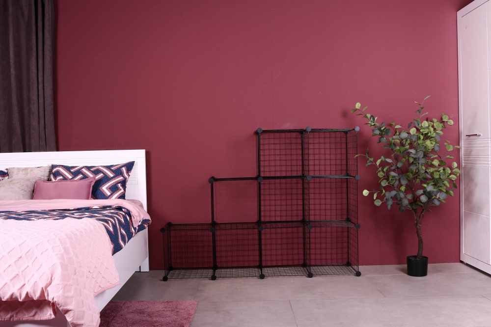 Стелаж дротяний куб metal сubes storage 9 полиць 1105х1105х370 мм чорний