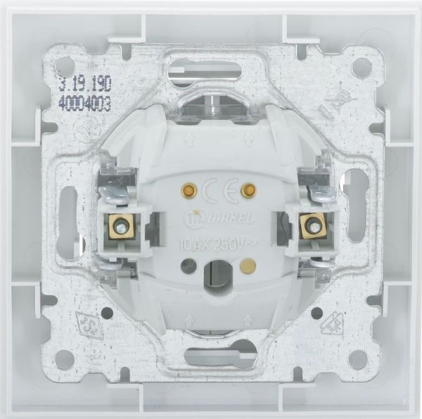 Вимикач двоклавішний Makel Karea 00 без підсвітки 10 А 220В білий