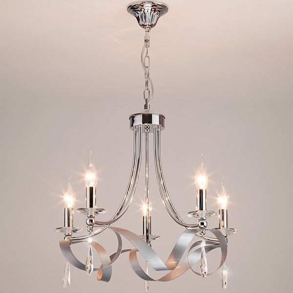 Люстра подвесная Strotskis Adelia 5x60 Вт E14 хром 60064/5 