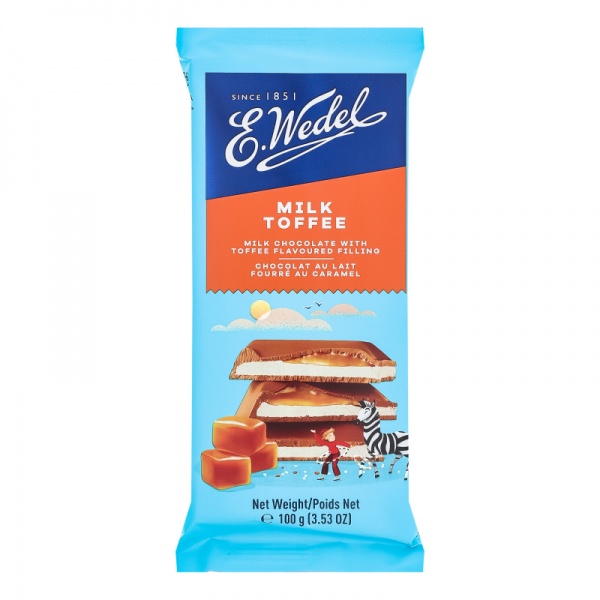 Молочный шоколад Е.WEDEL с тоффи 100г