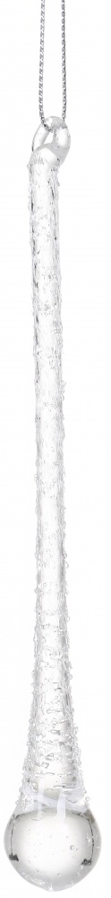 Подвеска стеклянная сосулька-капля 7 см прозрачный EBG144415