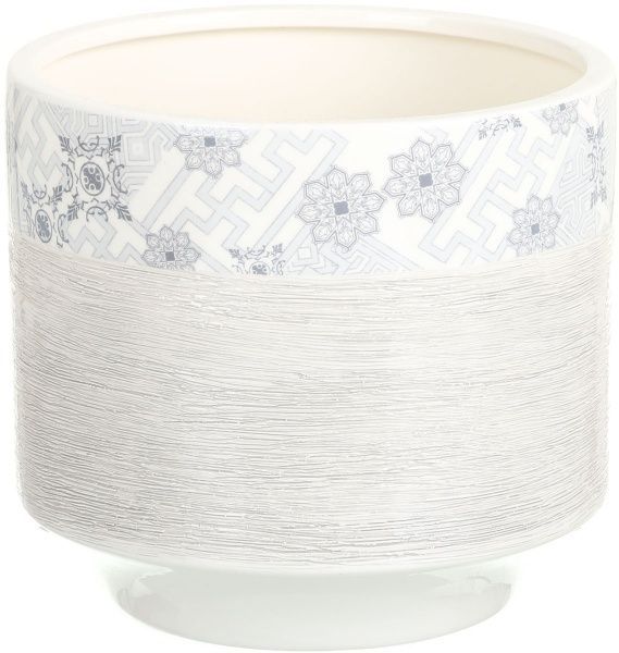 Кашпо керамическое Лабиринт круглый (LJ15A5347C) серый 