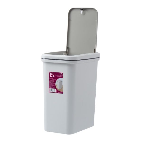 Ведро MVM BIN-04 серый 15 л серый BIN-04 15L Grey