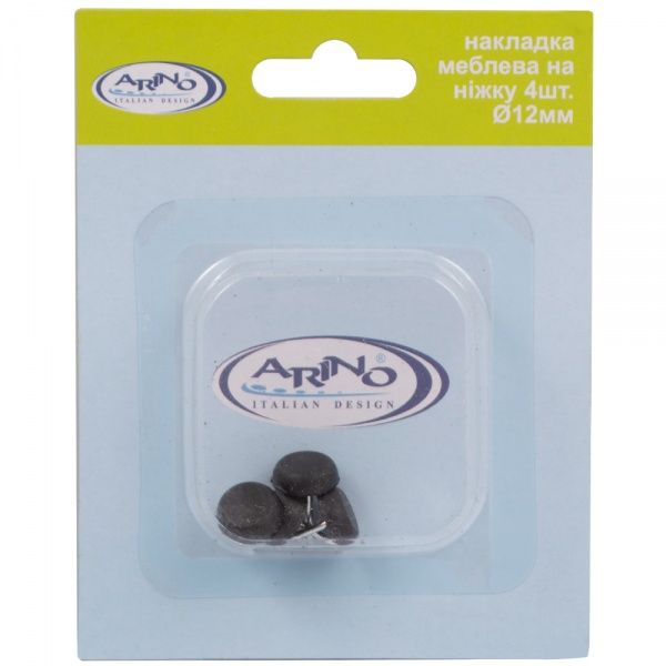 Накладка меблева на ніжку d12 мм чорний 4 шт.