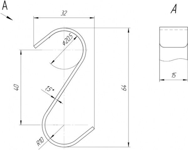 Крючок Mario 28х60 навесной