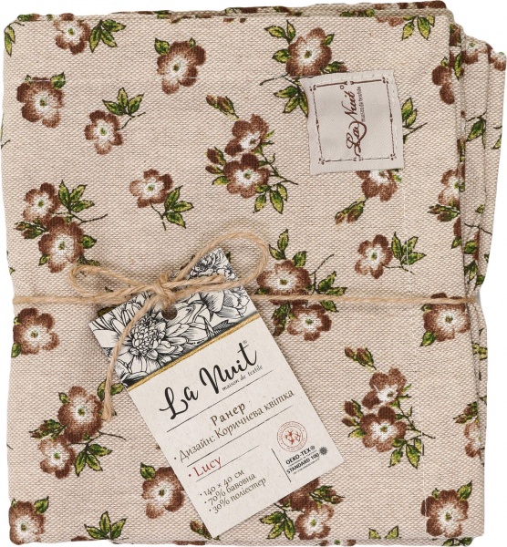 Раннер Lucy цветок 40x140 см коричневый La Nuit 