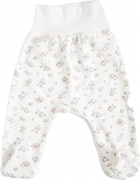 Ползунки ясельные GABBI PLZ-23-1 р.74 белый с рисунком 13643 