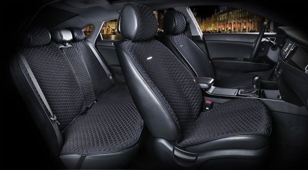 Накидка на сидіння Carfashion Palermo Plus 21766 4 шт. чорний із синім