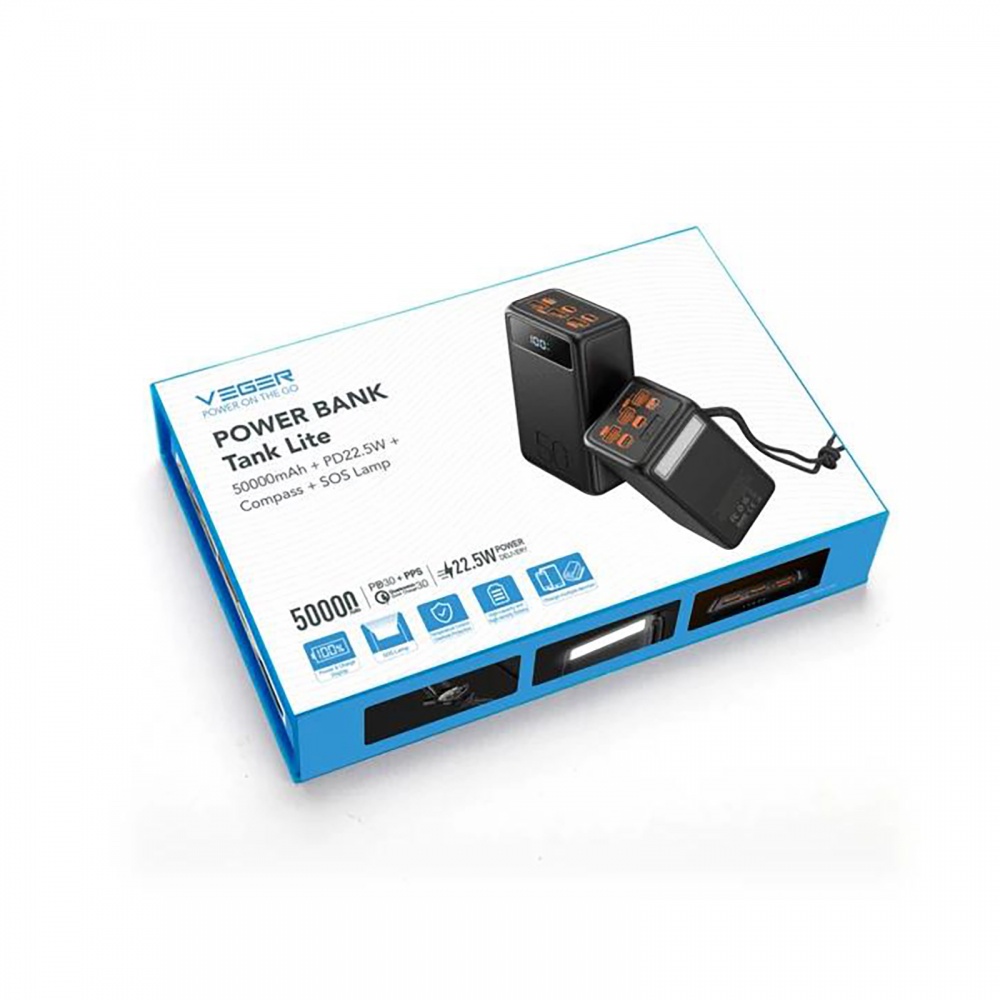 Повербанк VEGER W5001 50000 mAh black (W5001.black)