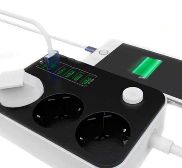 Сетевой фильтр СolorWay с заземлением 3 гн. черный 1,8 м CW-CHE36B 