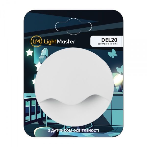 Ночник LightMaster DEL20 с сенсором LED 0,45 Вт белый 