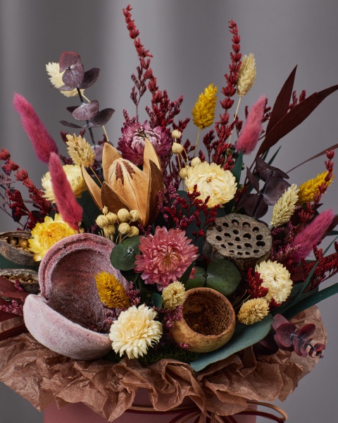 Цветочная композиция Floretta в шляпной коробке Романтический сад 17x25 см