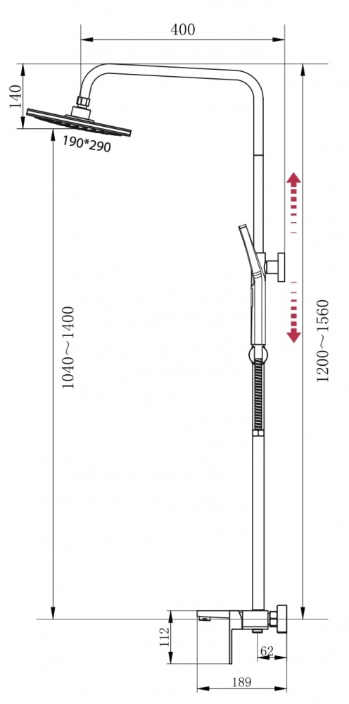 Змішувач для ванни Mixxen SLAND хром (з колоною) з/акс. MXKL0765
