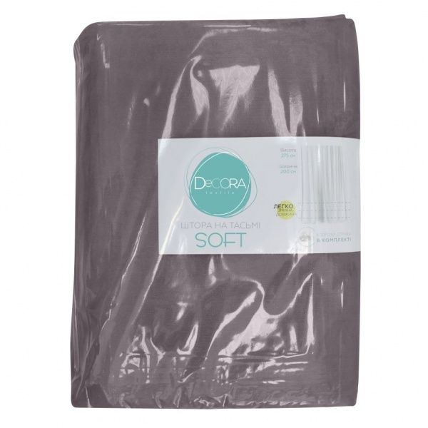 Штора Soft 200х275 см сірий Decora