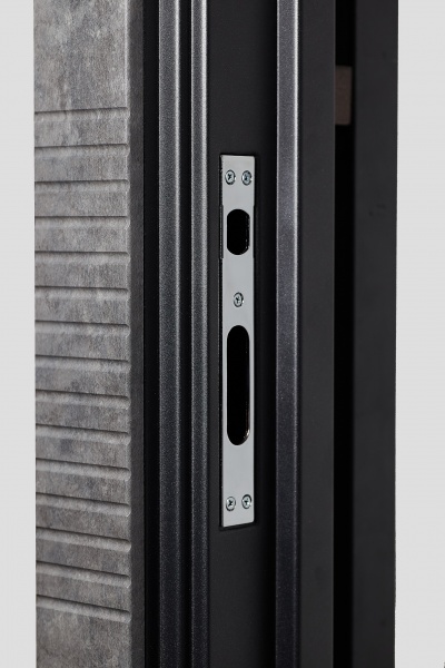 Двері вхідні Міністерство дверей Престиж 297 мармур темний / білий 2050x960 мм праві