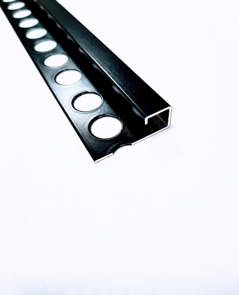 Уголок для плитки Braz Line алюминий BLB-5415-75-9017-K.27 2,7 м черный 