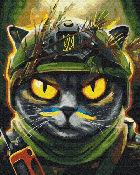 Картина за номерами Котик розвідник ©Маріанна Пащук PBS53311 40х50 см Brushme 