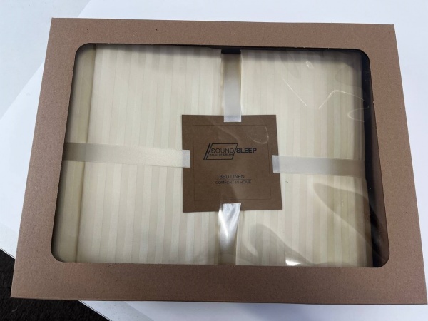 Комплект постільної білизни Stripe 2.0 бежевий SoundSleep 