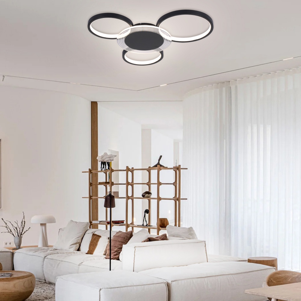 Люстра потолочная Miorro LED Vesta с пультом ДУ металл/пластик 3x50,4 Вт LED-модуль черный 51-311-096