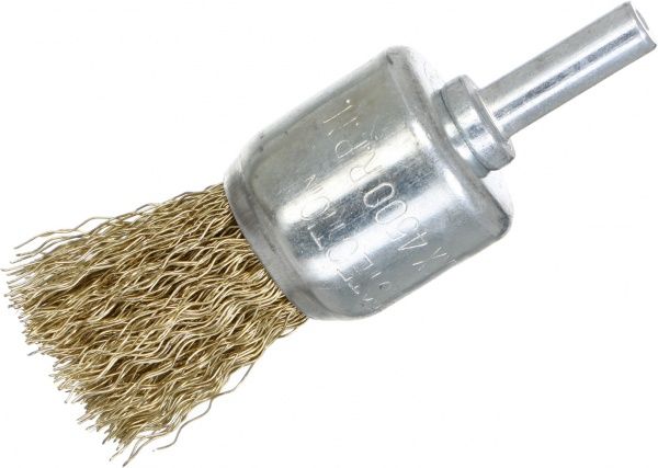 Щетка торцевая 24мм х 6.4мм, гофрированная латунированная проволока 0.3мм Tolsen 77546