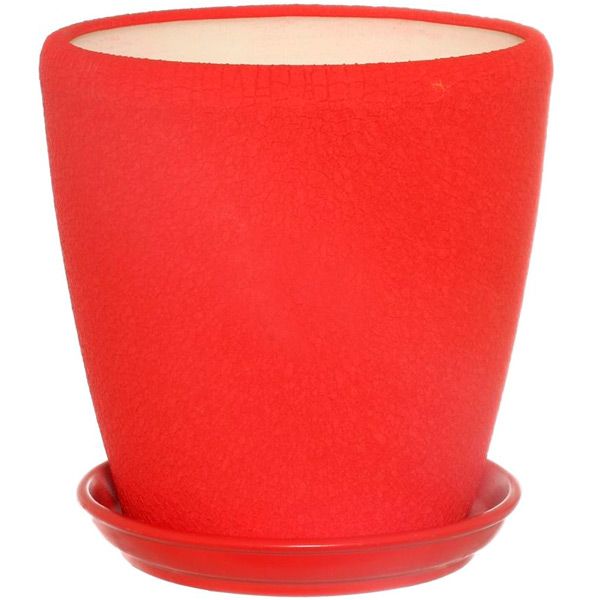Горшок керамический Ориана-Запорожкерамика Грация №2 шелк красный круглый 4,5л красный 