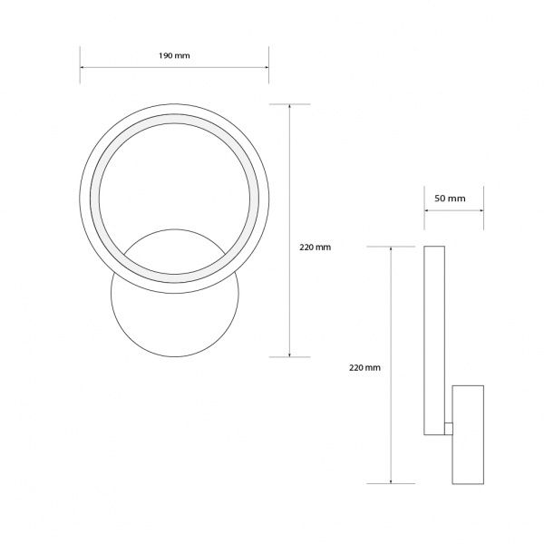 Бра Светкомплект LED 11 Вт белый LED WL-05R CCT 11W WH 