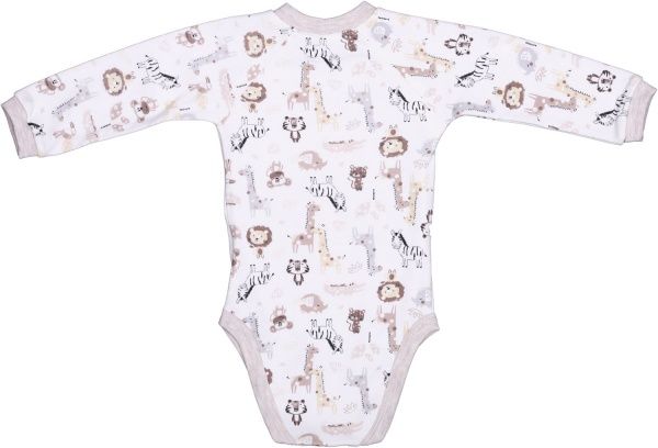 Боди детское унисекс Baby Veres Crazy Zoo цельный р.68 бежево-коричневый 