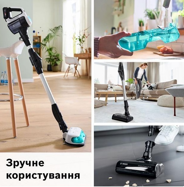 Пылесос аккумуляторный Bosch Unlimited 7 ProHygienic Aqua BCS71HYG2 white