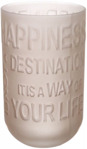 Ваза скляна Home 25,1 см світло-бежева матова 