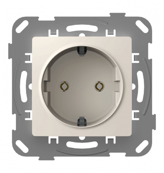Розетка із заземленням Plank Electrotechnic Classic/Nordic IP20 слонова кістка PLK0511131