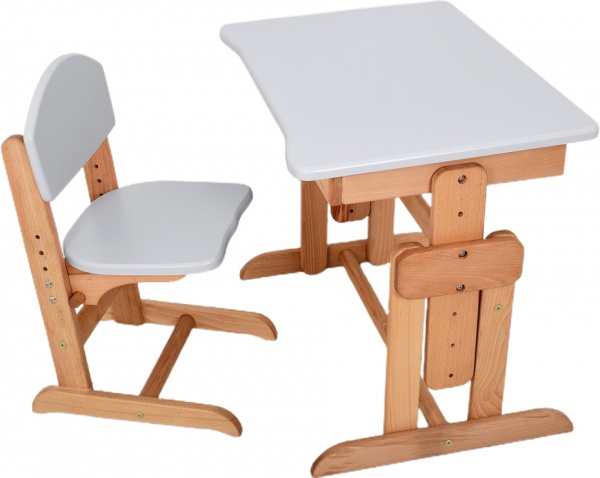 Комплект парта і стілець-трансформери ArinWOOD Совеня бук/сірий 04-031GREY 