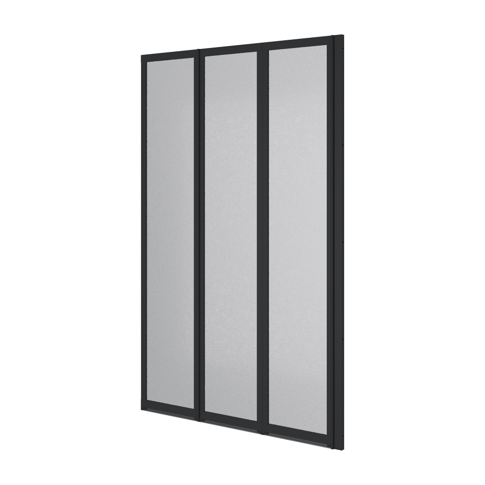 Шторка для ванни Koller Pool Style 1000х1500 мм (right) black matt, скло 4 мм grape