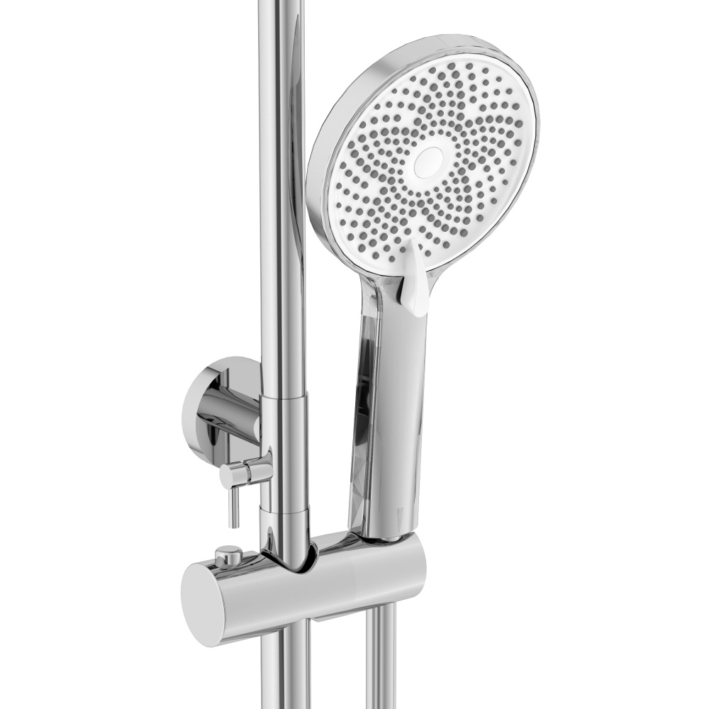 Душова система RJ LUX P (змішувач для душу, душ d225 мм, лійка 120 мм 3 режими, шланг 1500 мм PVC), хром