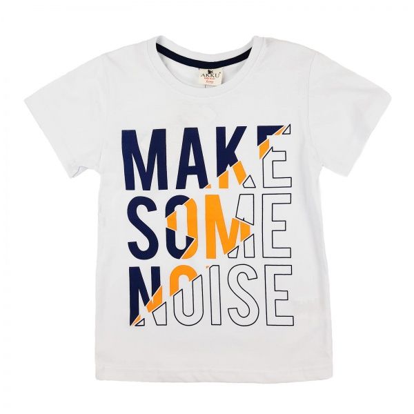 Футболка для мальчика AKKU Make Some р.140 белый 9064 