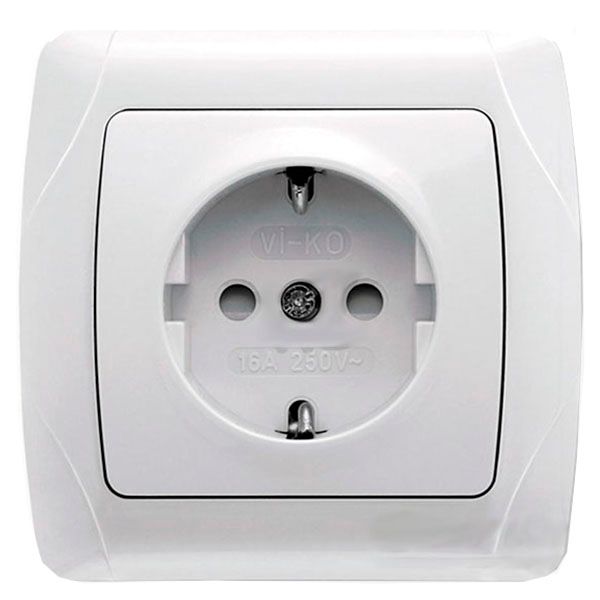 Розетка із заземленням і шторками Viko Carmen CR-1608 біла