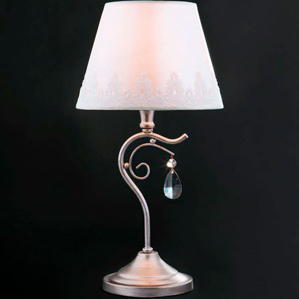 Настольная лампа декоративная Strotskis Incanto 01022/1 1x40 Вт E14 серебряная