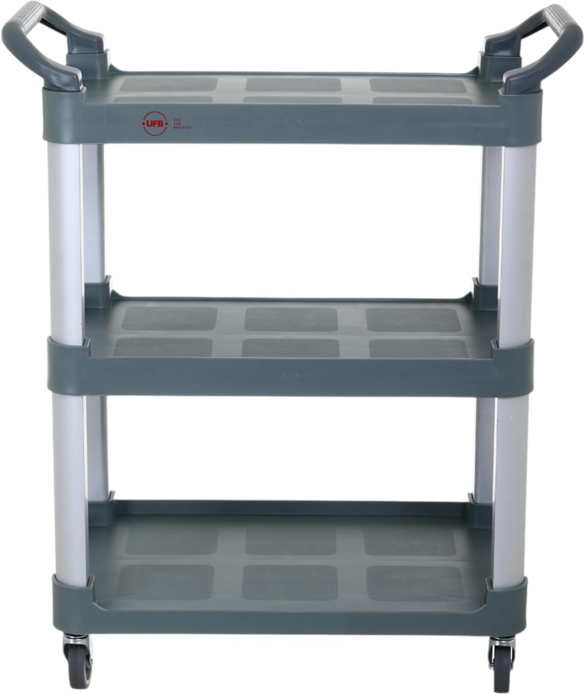 Тележка сервировочная 3 полки серая UFB 880x410х725 мм пластик/нержавеющая сталь