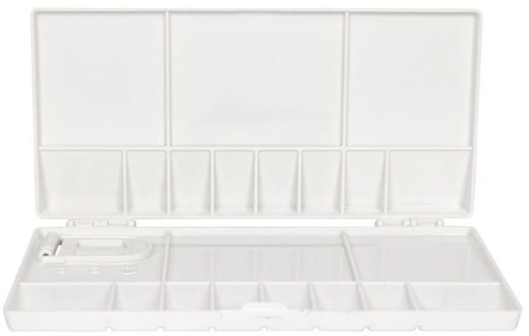 Палитра пластиковая прямоугольная профессиональная, сложная, 20х10х1,8см D.K.Art&Craft