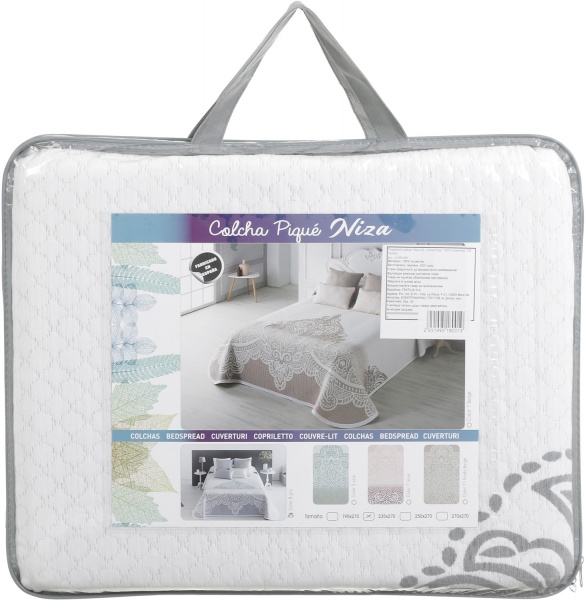 Покривало Nica C8 235x270 см Textilia білий із сірим 