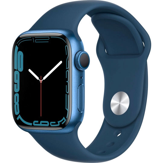 Смарт-годинник Apple Watch Series 7 GPS 41mm blue AluminiumCasewithAbyssBlueSportBand (MKN13UL/A)