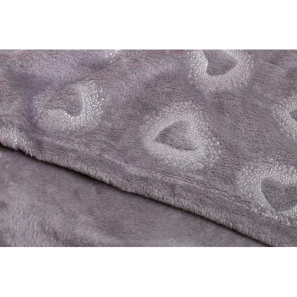 Плед La Nuit Basic Shine Hearts 160x200 см сірий
