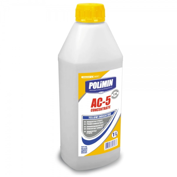 Грунтовка глубокопроникающая Polimin Акриловая AC-5 CONCENTRATE YELLOW 1 кг 1 л 