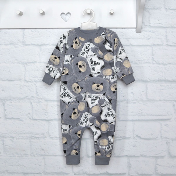 Ромпер-реглан унисекс Blanka Медвежонки р.68 серый 12837 
