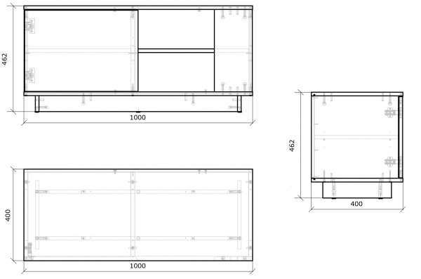 Тумба для обуви Грейд Concept 1000x400x462 мм нимфея альба 