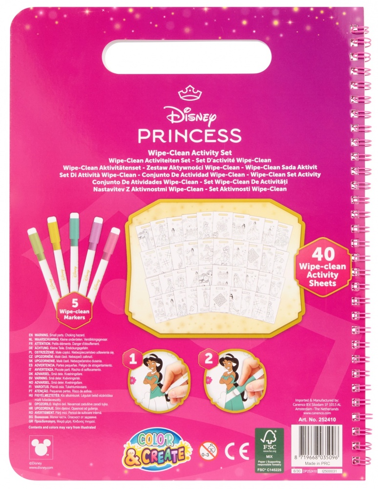 Набор-раскраска Disney со стираемыми маркерами Princess Активити DP252410