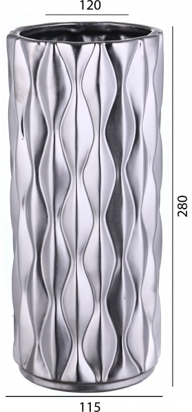 Ваза Knit 12,5х12,5х29 см металлик