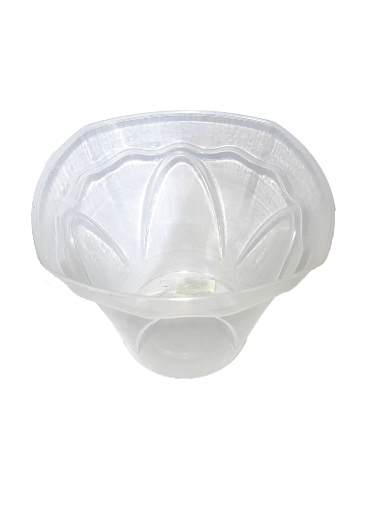 Кашпо декоративне пластик Магнолія d 203 фігурний білий/прозорий