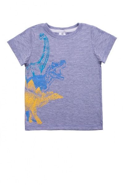 Футболка для мальчиков Luna Kids с принтом T-Rex р.122 серый меланж 